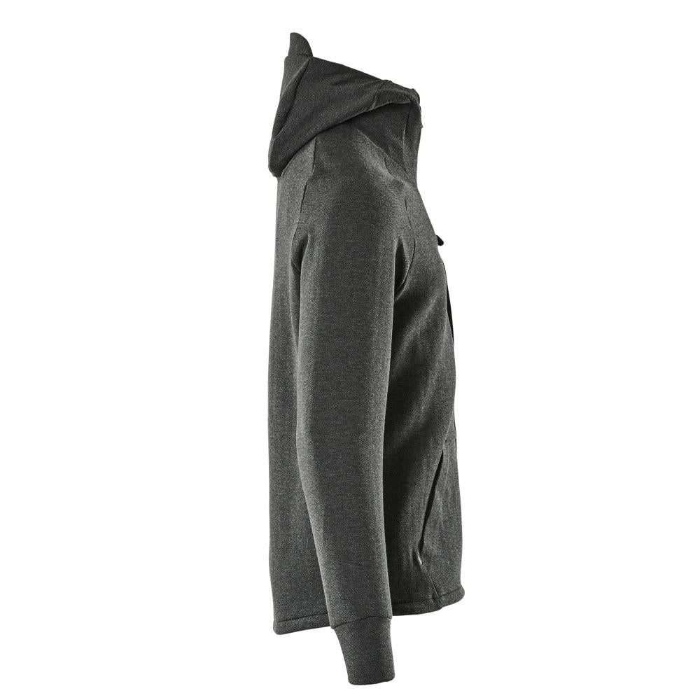 Kapuzensweatshirt, Reißverschluss Kapuzensweatshirt, Schwarz-meliert/Schwarz