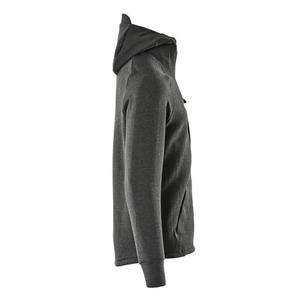Kapuzensweatshirt, Reißverschluss Kapuzensweatshirt, Schwarz-meliert/Schwarz
