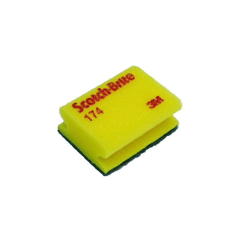 3M™ Scotch-Brite™ Schwamm 174, Gelb / Grün, 70 mm x 92 mm, 20 x 10 Stück / Karton | Packung (20 Stück)