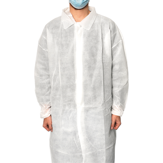 MaiMed-Coat V, Besucherkittel aus Vlies mit 4 Druckknöpfen, ca. 120cm