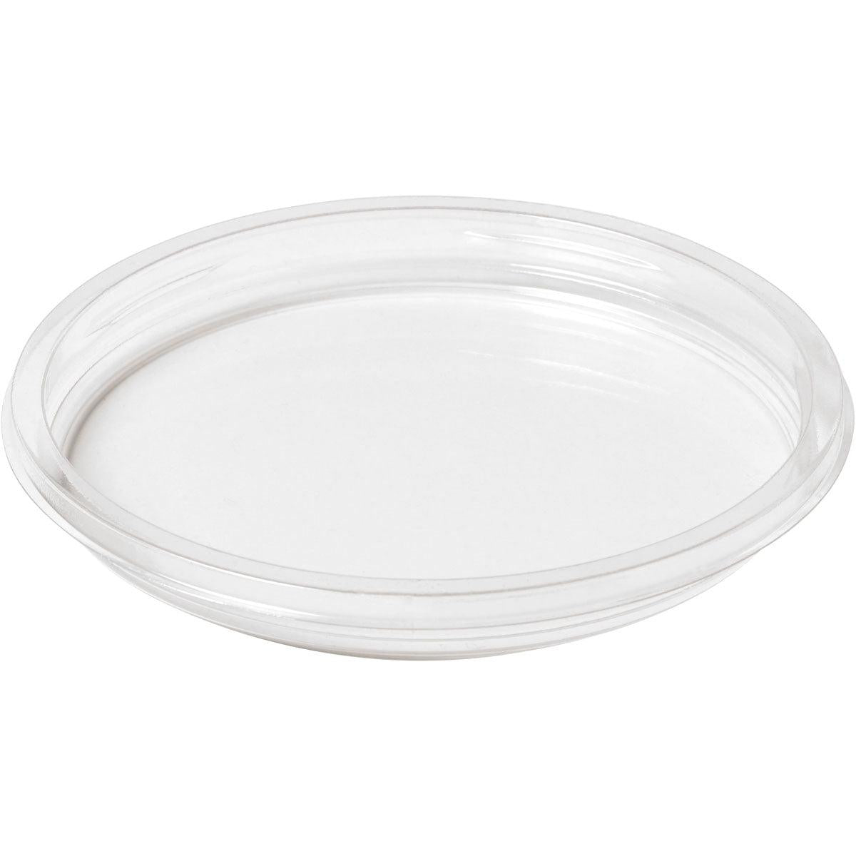 A transparent, flat lid for Crystal deli trays from Duni GmbH (rPET, 120x120x14 mm, 35 pieces) is shown against a white background. The clear lid has slightly raised edges—ideal for the food service industry.