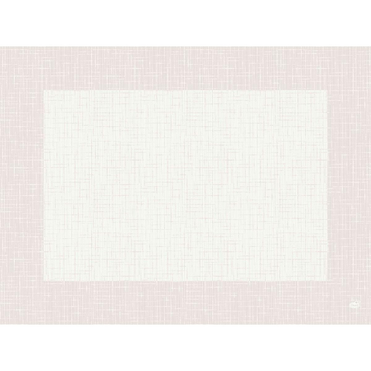 Das 30 x 40 cm große Dunicel-Tischset "Linnea weiß" der Duni GmbH zeigt eine dezente Kreuzschraffur auf Weiß mit hellgrauen Akzenten, perfekt für die Gastronomie. Enthält eine Packung mit 500 Stück.