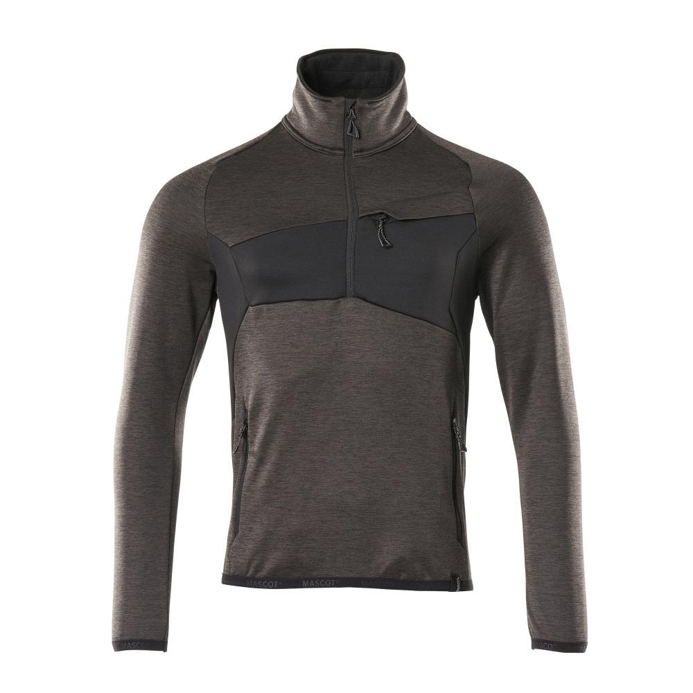 Fleece sweater with short zip microfleece jacket