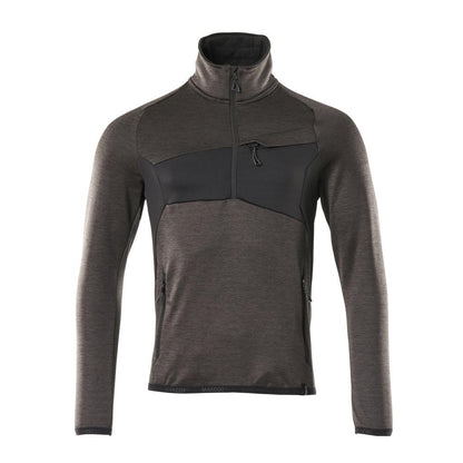 Fleece sweater with short zip microfleece jacket