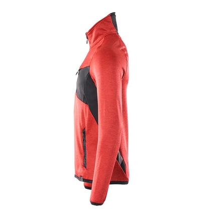 Fleece sweater with short zip microfleece jacket