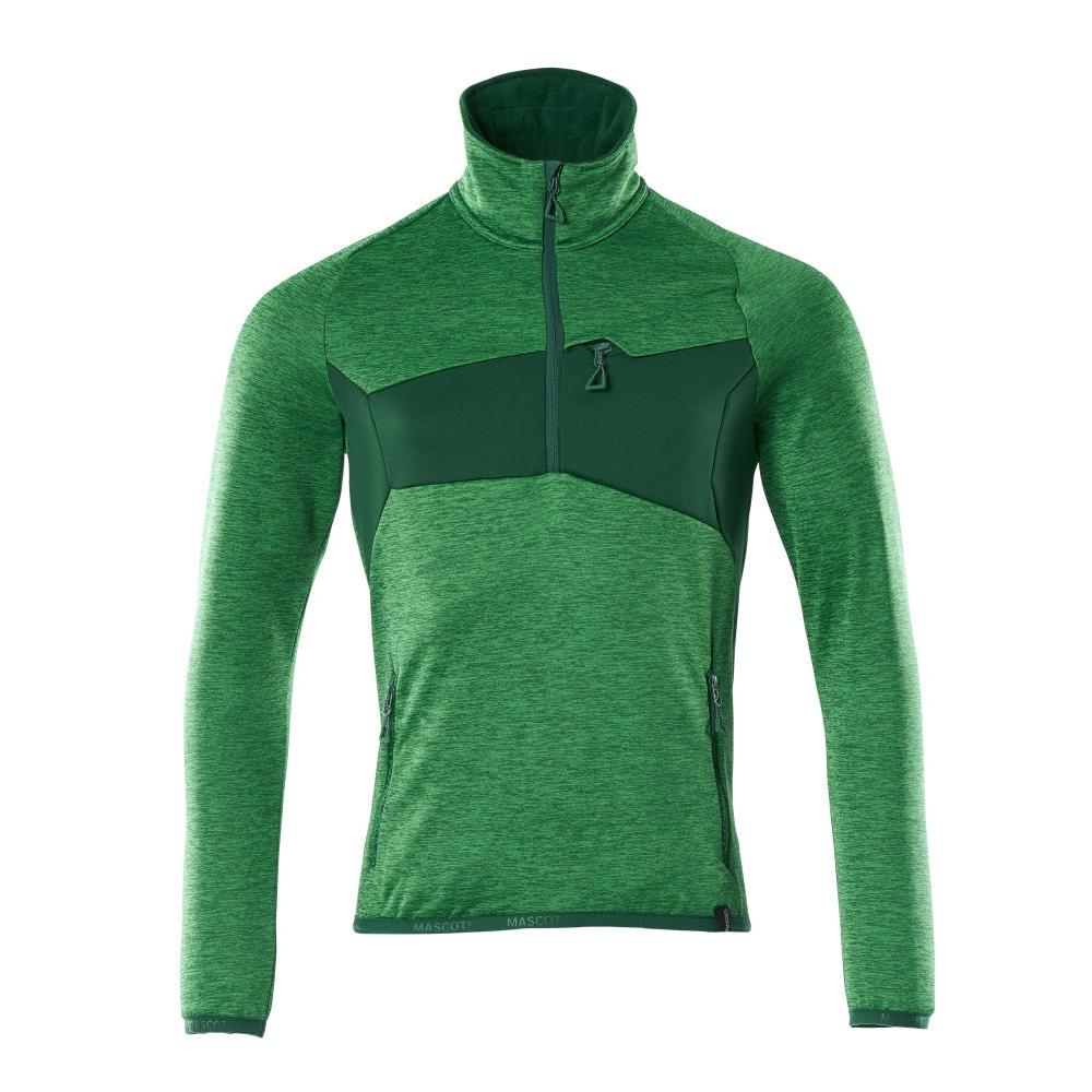 Fleece sweater with short zip microfleece jacket