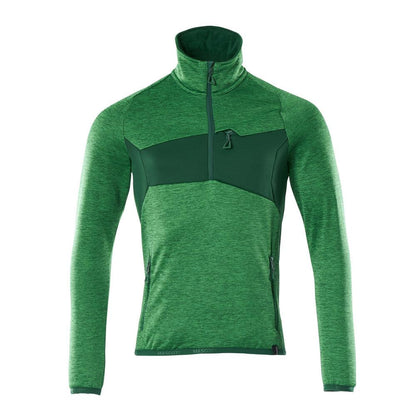 Fleece sweater with short zip microfleece jacket