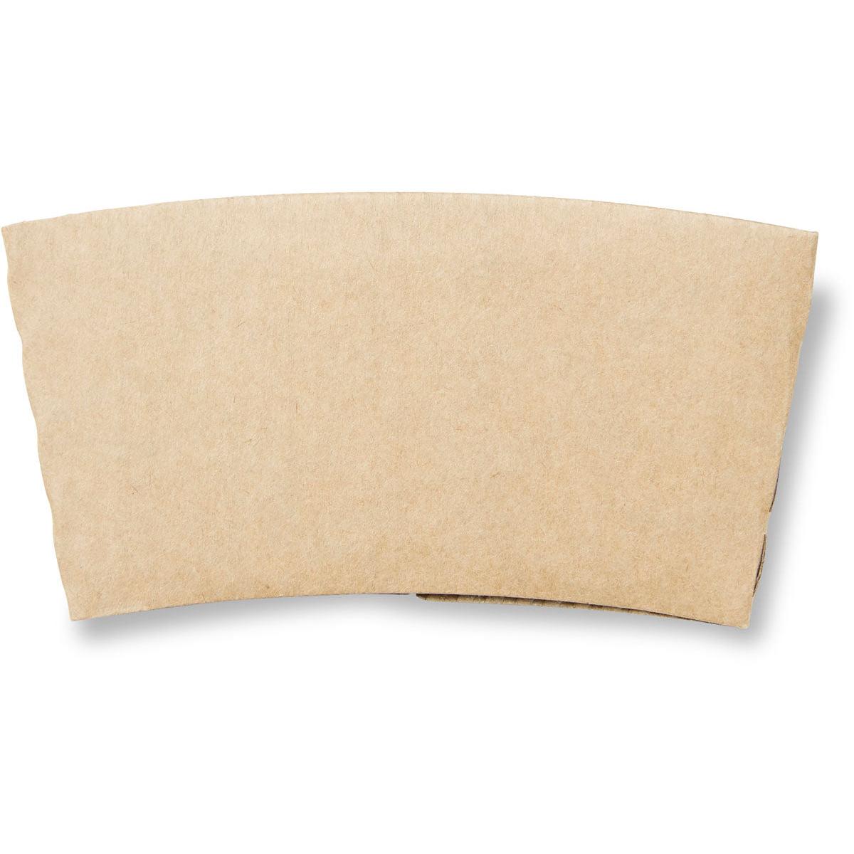 Die Becher-Manschetten 24 cl Braun Karton von Duni GmbH (Packung mit 25 Stück) aus braunem Karton sind ideal für heiße Getränke und werden vor weißem Hintergrund gezeigt.