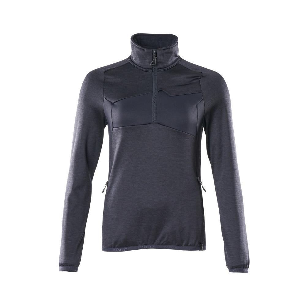 Fleecepullover mit kurzem Zipper, Damen Microfleecejacke