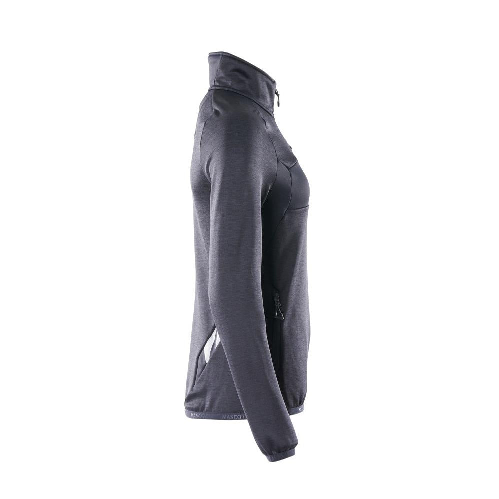 Fleecepullover mit kurzem Zipper, Damen Microfleecejacke