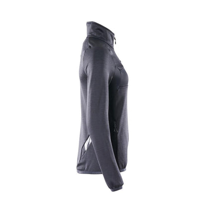 Fleecepullover mit kurzem Zipper, Damen Microfleecejacke