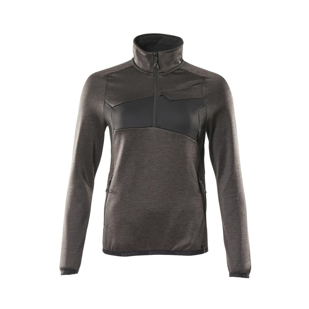 Fleecepullover mit kurzem Zipper, Damen Microfleecejacke