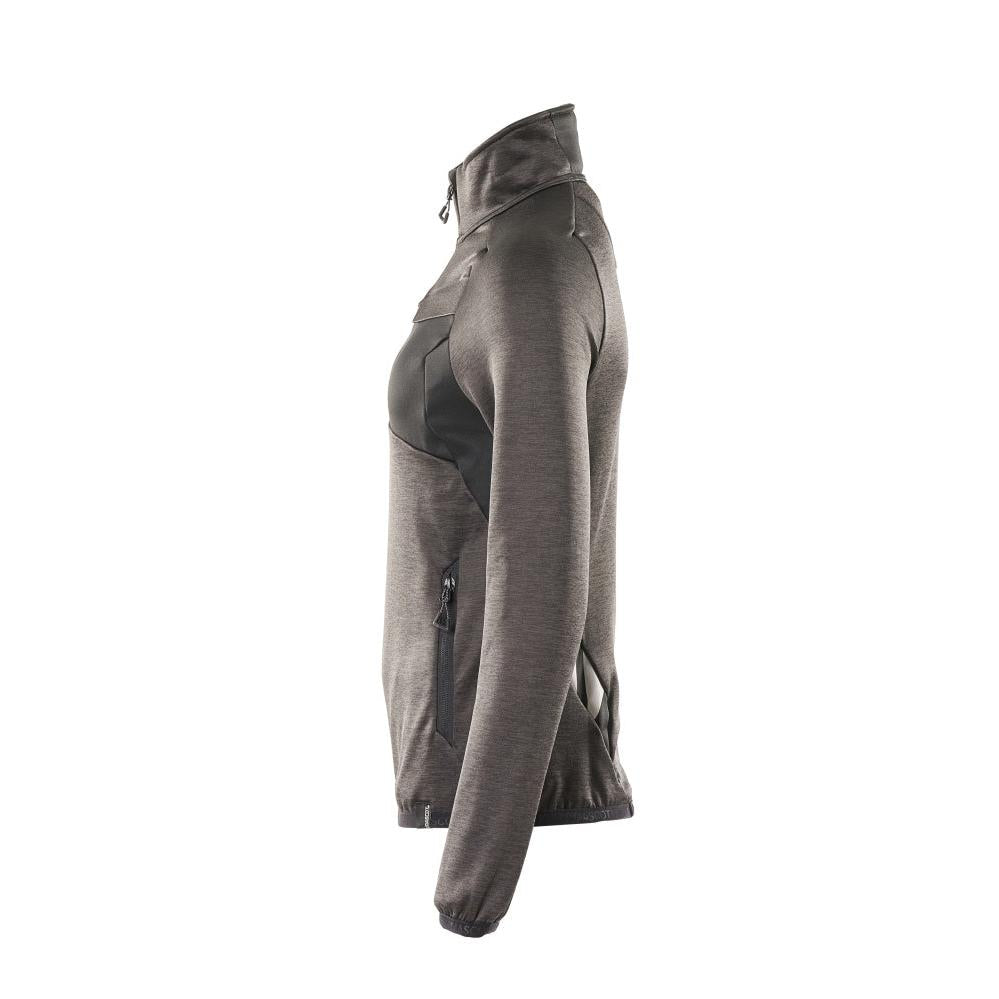 Fleecepullover mit kurzem Zipper, Damen Microfleecejacke