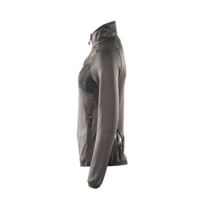 Fleecepullover mit kurzem Zipper, Damen Microfleecejacke