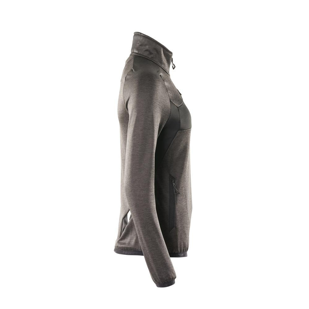 Fleecepullover mit kurzem Zipper, Damen Microfleecejacke