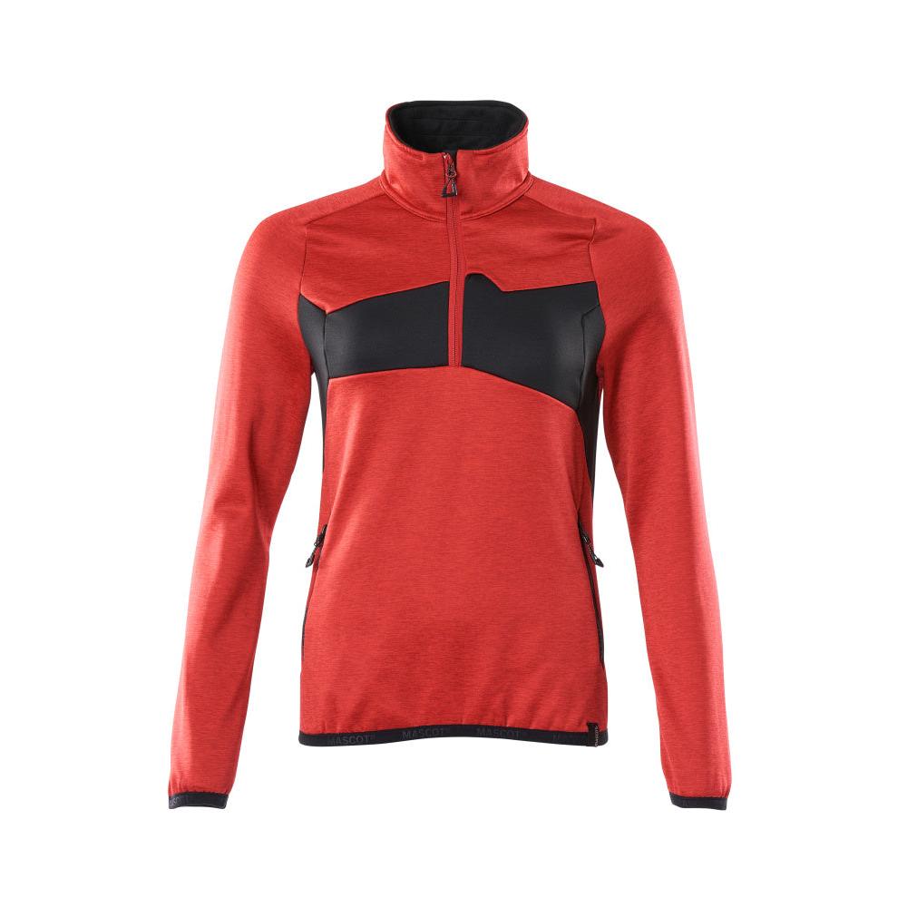 Fleecepullover mit kurzem Zipper, Damen Microfleecejacke