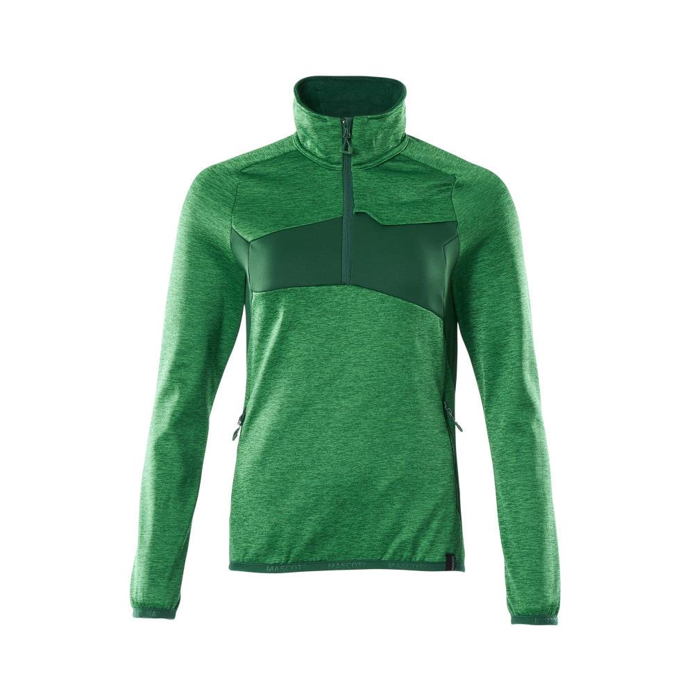 Fleecepullover mit kurzem Zipper, Damen Microfleecejacke