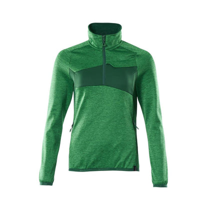 Fleecepullover mit kurzem Zipper, Damen Microfleecejacke
