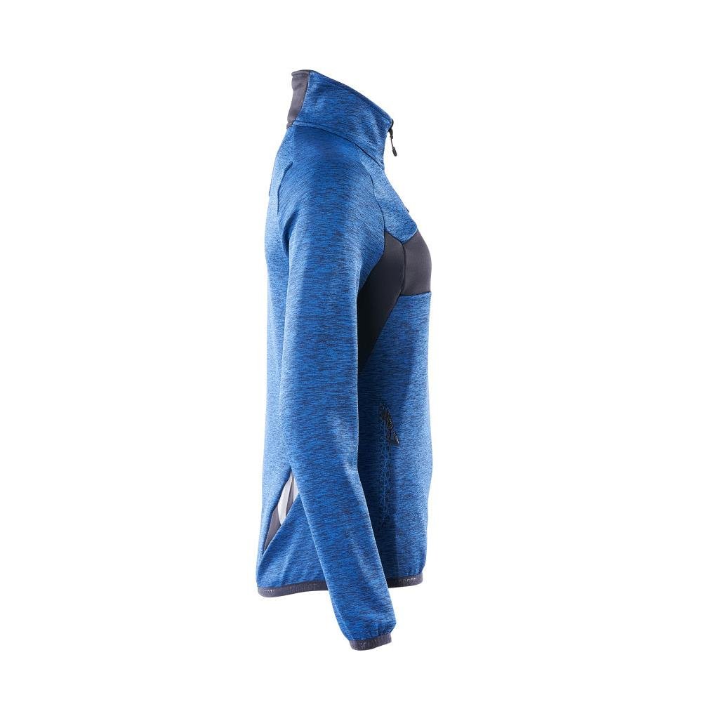 Fleecepullover mit kurzem Zipper, Damen Microfleecejacke