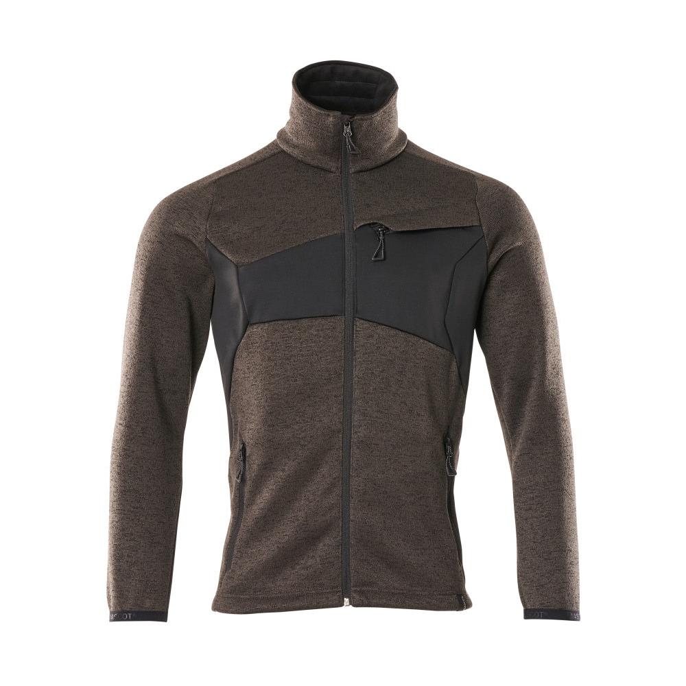 Knitted sweater with zipper cardigan