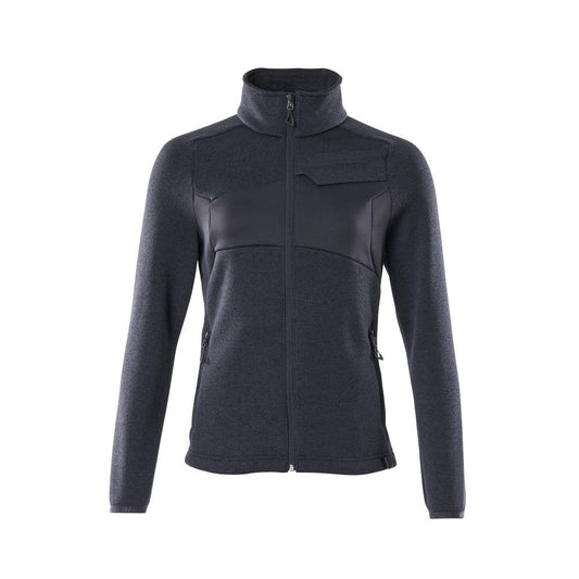 Knitted sweater with zipper, women's cardigan