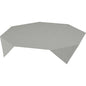 The light gray Dunisilk MD tablecloth 84x84 cm in Linnea gray from Duni GmbH made of high-quality fabric covers an octagonal table with a smooth, finely textured surface; available in a pack of 20.
