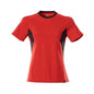 T-Shirt, Damen Damen T-shirt, verkehrsrot/schwarz