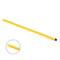 Der gelbe Nölle Profi Brush HACCP Glasfaser-Stiel 150 cm von Nölle Profi Brush Bürsten- & Pinseltechnik e.K. hat eine schwarze Gewindespitze, einen strukturierten Griff und ein Aufhängeloch. Eingeschnittenes Detail; weißer Hintergrund.