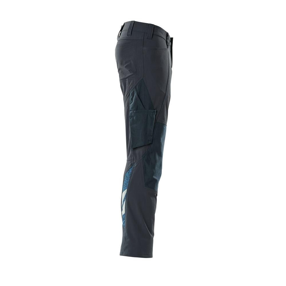 Pants, knee pockets, ULTIMATE STRETCH pants, black-blue