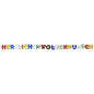 The PAPSTAR 2.5 m "Congratulations" Bunting by PAPSTAR GmbH is a festive decoration featuring colorful paper letters in red, blue, green, yellow, white, and black—perfect for any special occasion.