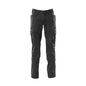 Trousers, thigh pockets, stretch inserts trousers, black