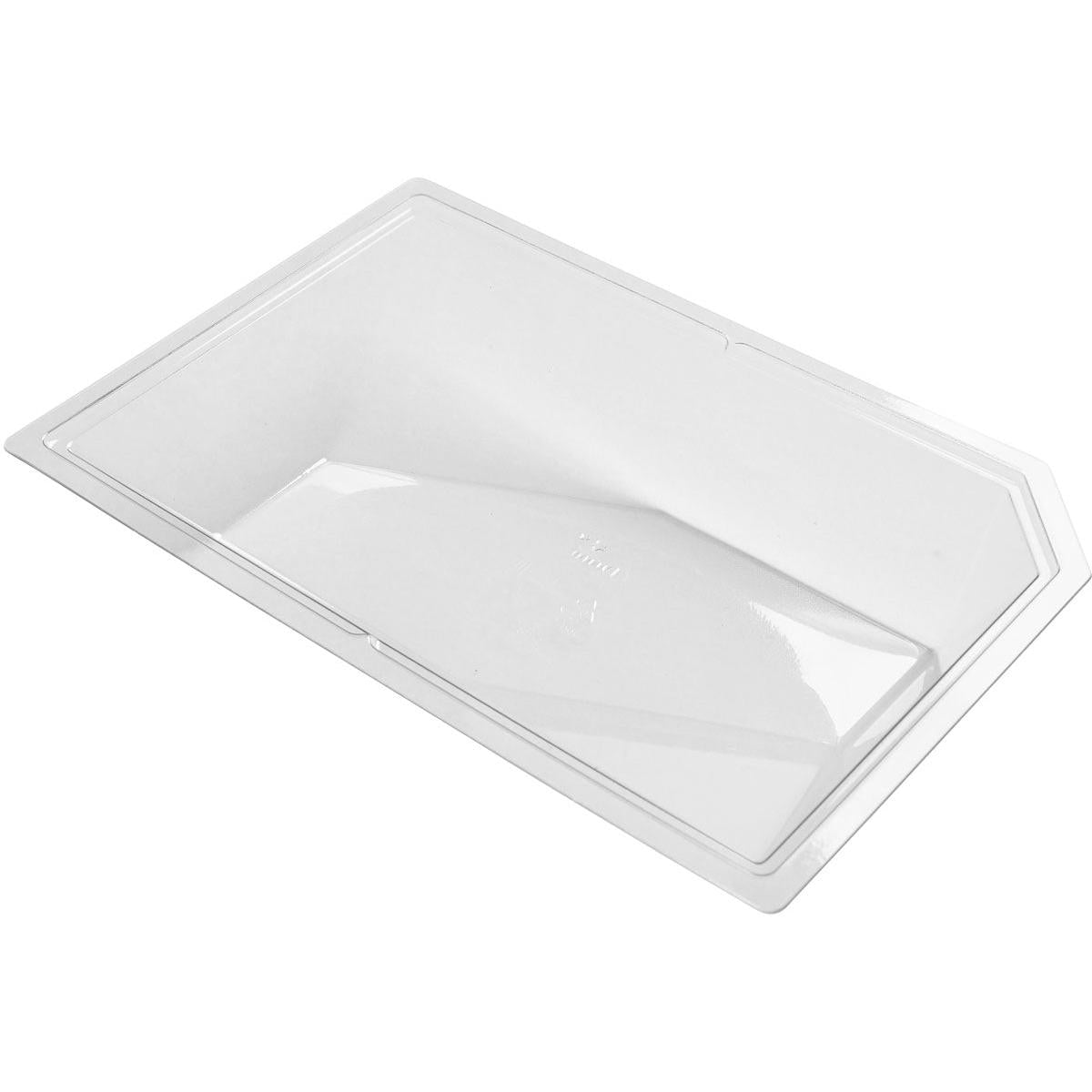 A transparent bowl Polardeli rPET Petit 300 ml disposable bowl from Duni GmbH (175x115x29 mm, pack of 780 pieces), ideal for the to-go sector, with a slightly raised edge, photographed on a white background.
