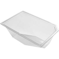 A transparent Polardeli rPET Grand 750 ml (175x115x69 mm) container from Duni GmbH is shown at an angle against a white background. The package contains 450 pieces.