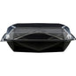 Ein Duni GmbH Octaview® L+ Schwarz/Transparent APET 225x225x80 Entnahmebehälter mit klarem Deckel ist geschlossen und leer vor einem weißen Hintergrund abgebildet. Die Packung enthält 100 Stück.