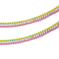 The PAPSTAR 4 garlands, made of paper PAPSTAR GmbH features intertwined garlands of tubes in pink, yellow, blue, and white—perfect for adding a festive touch to your celebration.