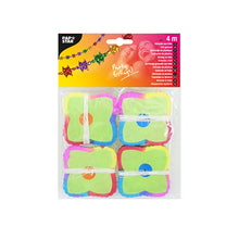 Ein 4er-Pack Papiergirlanden der PAPSTAR GmbH, perfekt für Partys. Die farbenfrohen Girlanden sorgen für eine festliche Note, und die Markenverpackung mit dekorativen Motiven sorgt für noch mehr Partystimmung.