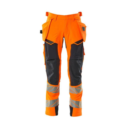 Hose mit Hängetaschen, ULTIMATE STRETCH Hose, hi-vis orange/schwarzblau
