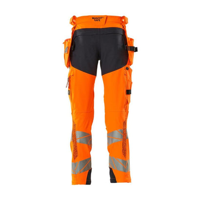 Hose mit Hängetaschen, ULTIMATE STRETCH Hose, hi-vis orange/schwarzblau