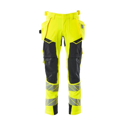 Hose mit Hängetaschen, ULTIMATE STRETCH Hose, hi-vis gelb/schwarzblau