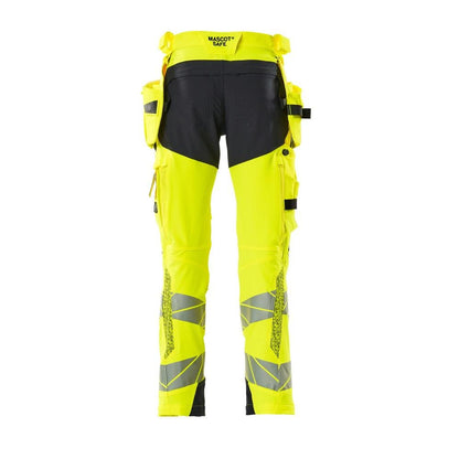 Hose mit Hängetaschen, ULTIMATE STRETCH Hose, hi-vis gelb/schwarzblau