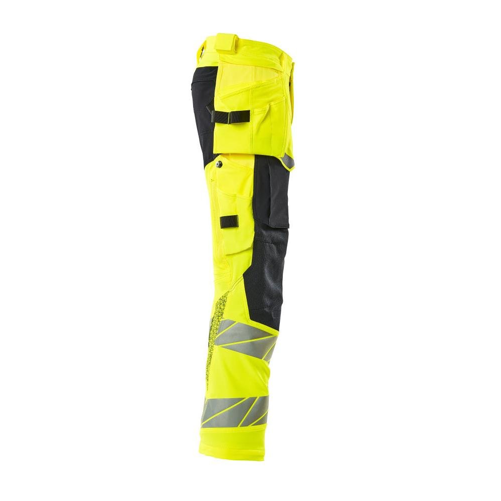 Hose mit Hängetaschen, ULTIMATE STRETCH Hose, hi-vis gelb/schwarzblau