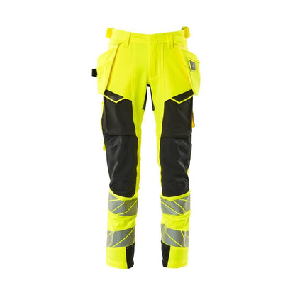 Hose mit Hängetaschen, ULTIMATE STRETCH Hose, hi-vis gelb/schwarz