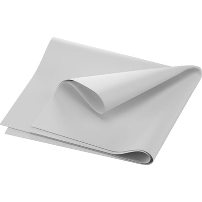 A neatly folded Dunilin napkin 40 x 60 cm 1/4 fold by Duni GmbH in light grey with a smooth texture is presented against a plain white background.