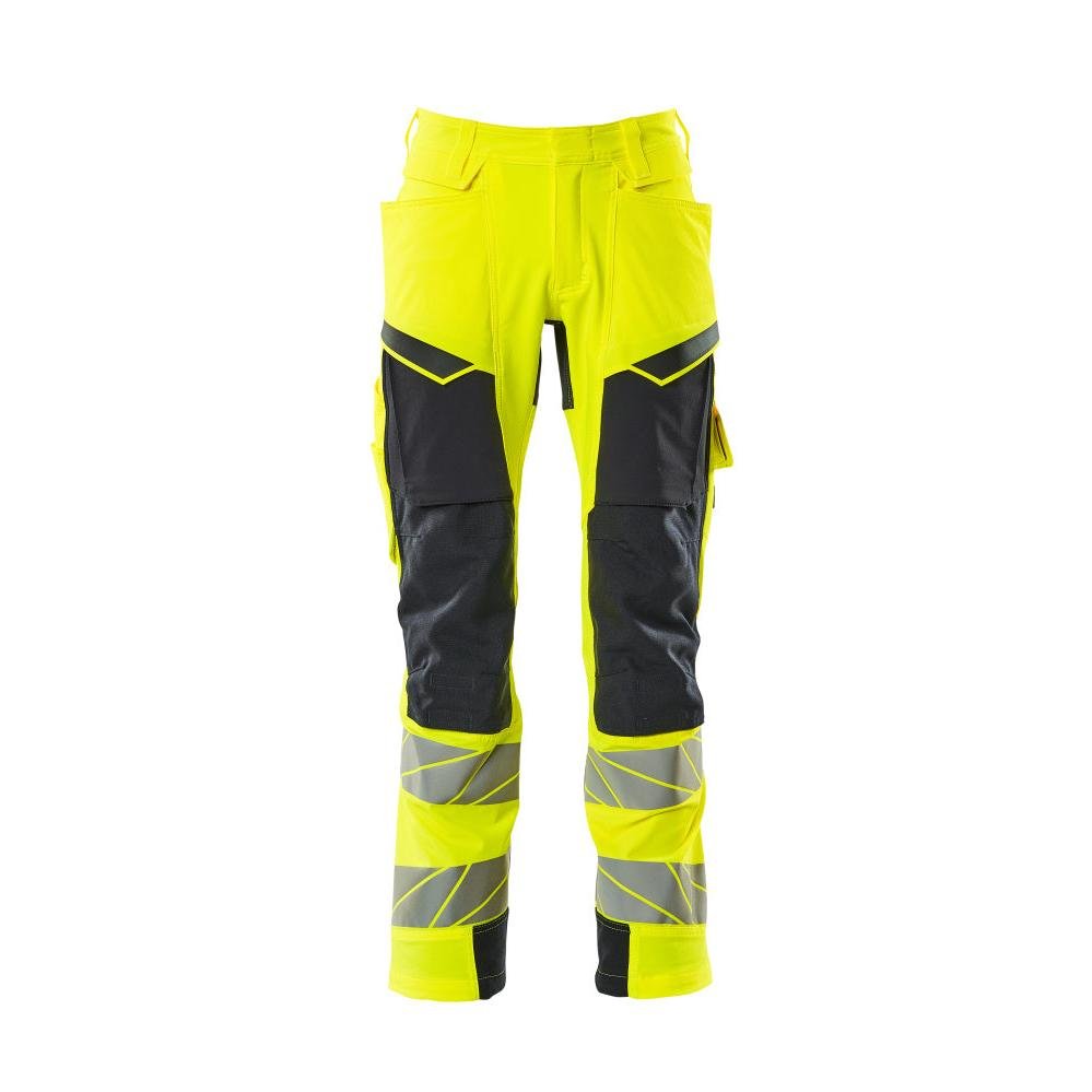 Hose mit Knietaschen, ULTIMATE STRETCH Hose, hi-vis gelb/schwarzblau