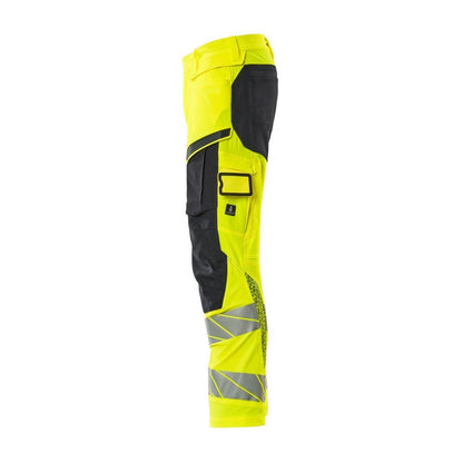 Hose mit Knietaschen, ULTIMATE STRETCH Hose, hi-vis gelb/schwarzblau