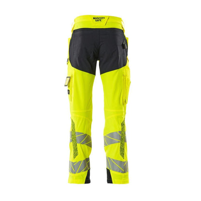 Hose mit Knietaschen, ULTIMATE STRETCH Hose, hi-vis gelb/schwarzblau