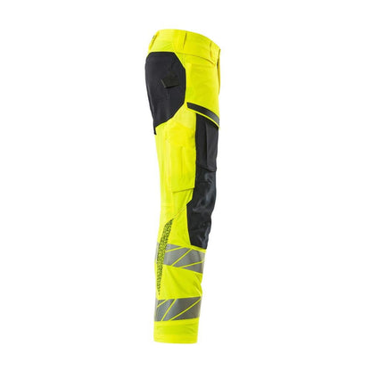 Hose mit Knietaschen, ULTIMATE STRETCH Hose, hi-vis gelb/schwarzblau