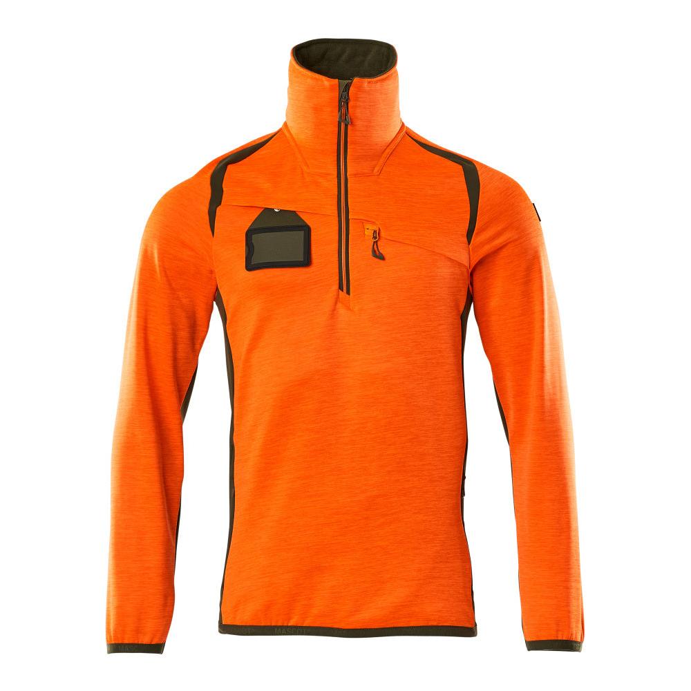 Fleece sweater with short zip microfleece jacket