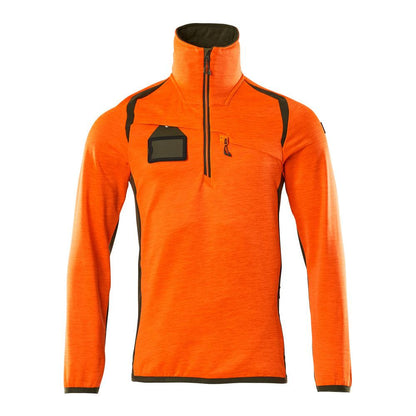 Fleece sweater with short zip microfleece jacket