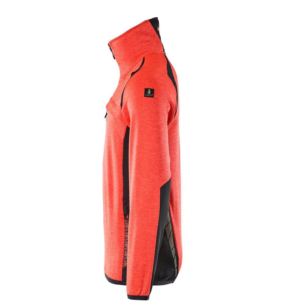 Fleece sweater with short zip microfleece jacket